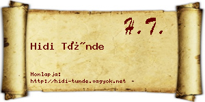 Hidi Tünde névjegykártya